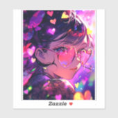 Sticker Coeurs de fille Anime (Feuille)