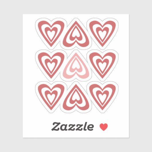 Sticker Cœurs de la Saint-Valentin Mignons – Conception d' (Feuille)