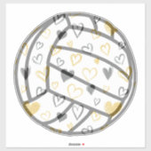 Sticker Coeurs de volleyball Vinyl Decal (Feuille)