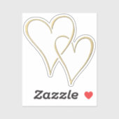 Sticker Coeurs d'or intervertissants (Feuille)