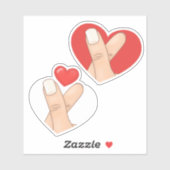 Sticker Coeurs du coeur du doigt (Feuille)