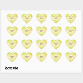 Sticker Coeurs Or Jaune Mariage Anniversaire (Feuille)