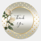 Sticker Coeurs Or Roses Blanches (Devant)