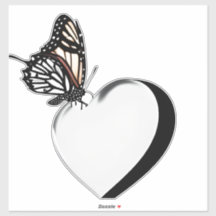 Sticker Coeurs papillon