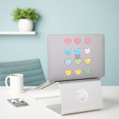 Sticker Coeurs pastel (Ordinateur portable sur le bureau)