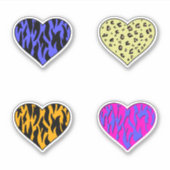 Sticker Coeurs Posters de animaux colorés (Devant)