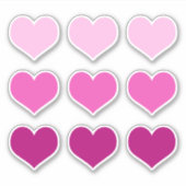 Sticker Coeurs roses Aimer Romance Valentines Jour Jeu de  (Devant)