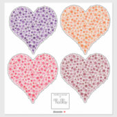 Sticker Coeurs roses en pleine floraison Vinyl Car impermé (Feuille)