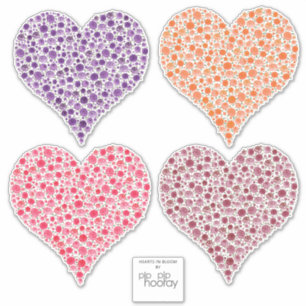 Sticker Coeurs roses en pleine floraison Vinyl Car impermé