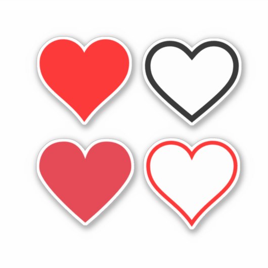 Sticker Coeurs rouge et noir (Devant)