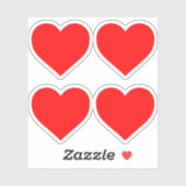 Sticker Coeurs rouges (Feuille)