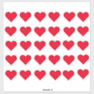 Sticker Coeurs rouges d'amour