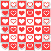 Sticker Coeurs rouges et blancs (Devant)