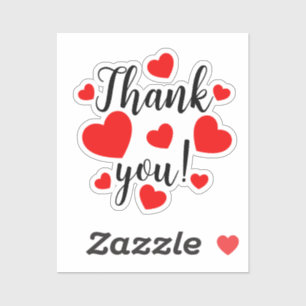 Sticker Coeurs rouges Merci