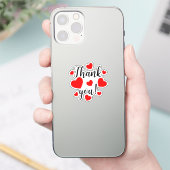 Sticker Coeurs rouges Merci (Téléphone)