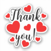 Sticker Coeurs rouges Merci (Recto)