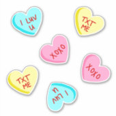 Sticker Coeurs sucrés de bonbons avec ensemble de mots (Devant)