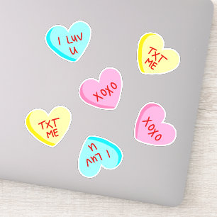 Sticker Coeurs sucrés de bonbons avec ensemble de mots