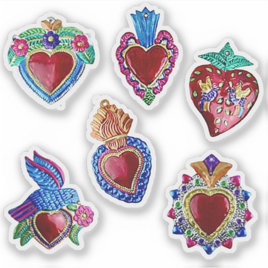 Sticker Coeurs Valentin mexicains (Devant)