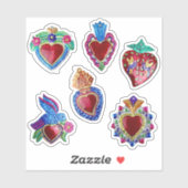 Sticker Coeurs Valentin mexicains (Feuille)