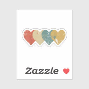 Sticker Coeurs vintages Cool Retro Valentines Jour Cadeau