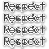 Sticker Coexister avec le respect - Paix et la tolérance (Devant)