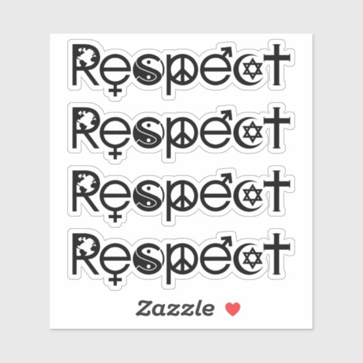 Sticker Coexister avec le respect - Paix et la tolérance (Feuille)