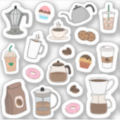 Sticker Coffee Break Café House mignonne Bullet Journal (Devant)