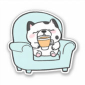 Sticker Coffee Break Chien étanche (Devant)