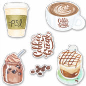 Sticker Coffee break Cute image Calligarphy Scrapbook (Devant)