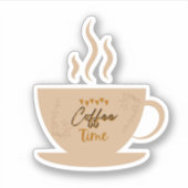 Sticker Coffee Cup & Coffee Time text avec le coeur (Devant)