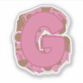 Sticker Coffee Letter G: Monogram Initial  (Devant)