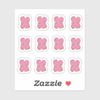 Sticker Coffee Letter X: Monogram Initial Sheet