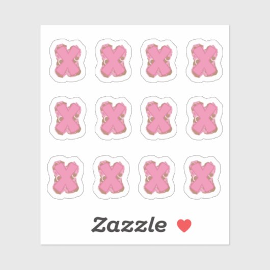 Sticker Coffee Letter X: Monogram Initial Sheet (Feuille)