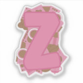 Sticker Coffee Letter Z: Monogram Initial  (Devant)