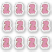 Sticker Coffee Letter Z: Monogram Initial Sheet (Devant)