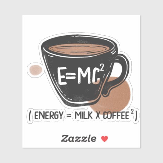 Sticker Coffee Lover Energy amusant (Feuille)