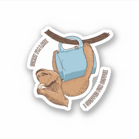 Sticker Coffee Sloth (Devant)
