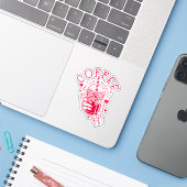 Sticker Coffee Soulmate Red Hearts Skeleton Hand (Ordinateur portable avec iPhone)