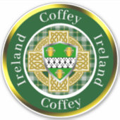 Sticker Coffey Irish Shield & Celtic Cross Personnalisé (Devant)