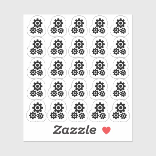 Sticker Cogs Gears Steampunk Icône mécanique Bujo Planner (Feuille)