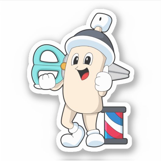 Sticker Coiffeur avec ciseaux (Devant)