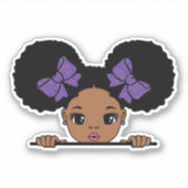 Sticker Coiffure de la fille noire (Devant)