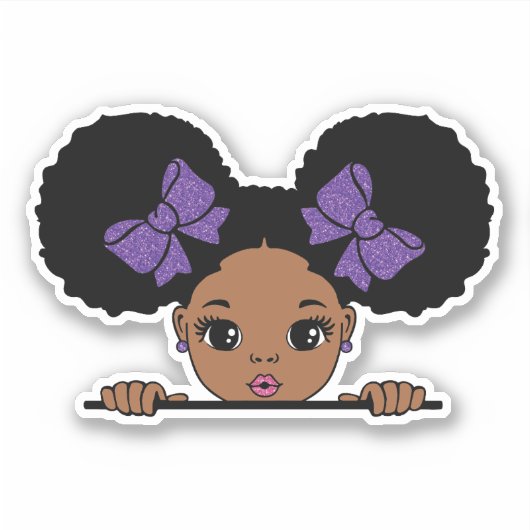 Sticker Coiffure de la fille noire (Devant)