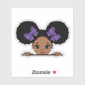 Sticker Coiffure de la fille noire (Feuille)