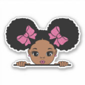 Sticker Coiffure de la fille noire (Devant)