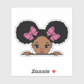 Sticker Coiffure de la fille noire (Feuille)