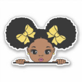 Sticker Coiffure de la fille noire (Devant)