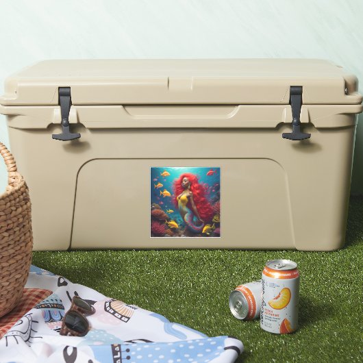 Sticker Coiffure orange de la sirène noire (Glacière)