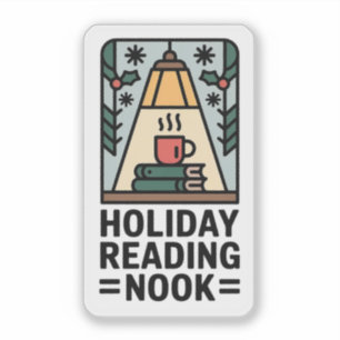Sticker Coin de lecture des Fêtes - Livre d'hiver Cozy
